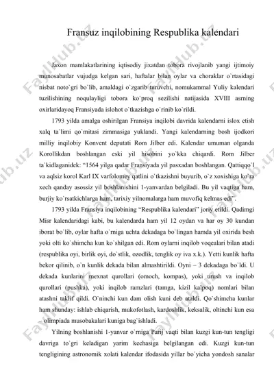 fransuz inqilobining respublika kalendari — DOC