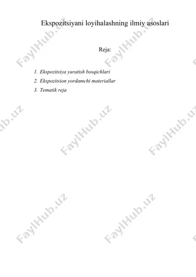 ekspozitsiyani loyihalashning ilmiy asoslari — DOC