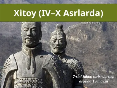 xitoy (iv–x asrlarda). 7- sinf — PPTX