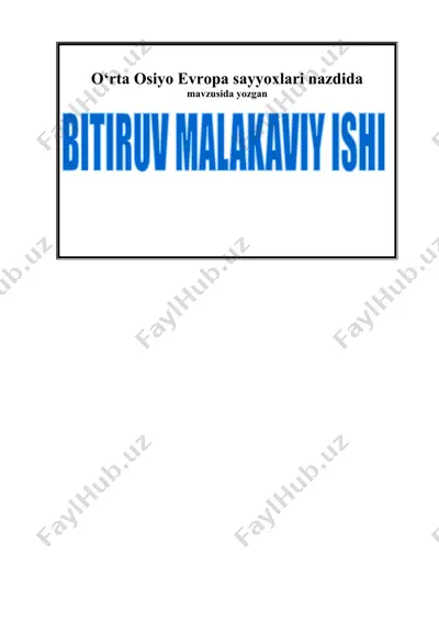 o‘rta osiyo yevropa sayyoxlari nazdida — DOCX