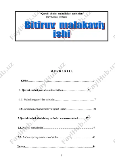 qarshi shahri mahallalari tarixidan — DOC