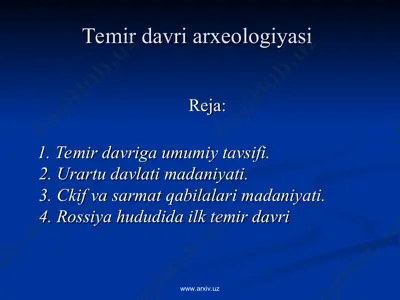 temir davri arxeologiyasi — PPT
