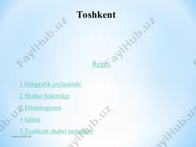 toshkent — PPT