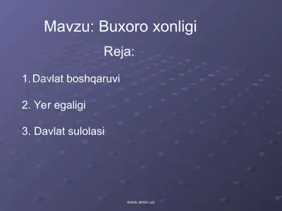 buxoro xonligi — PPT