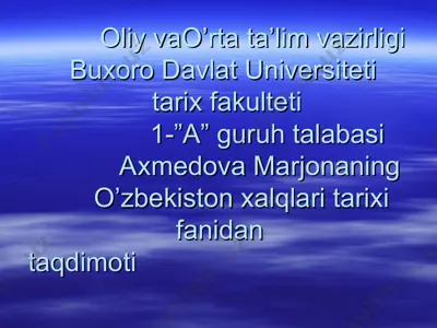 urug’chilik tuzumining yemirilishi dastlabkqtriya — PPT