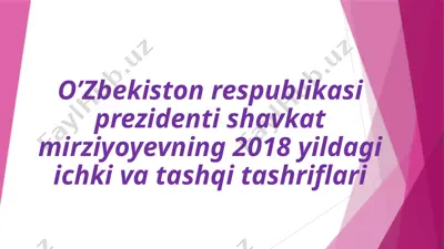 o’zbekiston respublikasi prezidenti shavkat mirziyoyevning 2018 yildagi ichki va tashqi tashriflari — PPTX