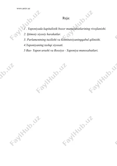 xix (19) asr oxiri -xx (20) asr boshlarida yaponiya — DOC