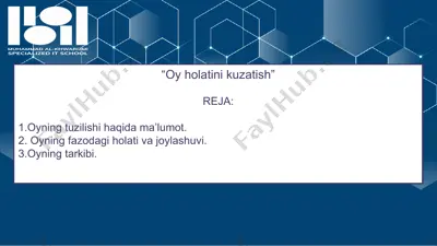oy holatini kuzatish — PPTX