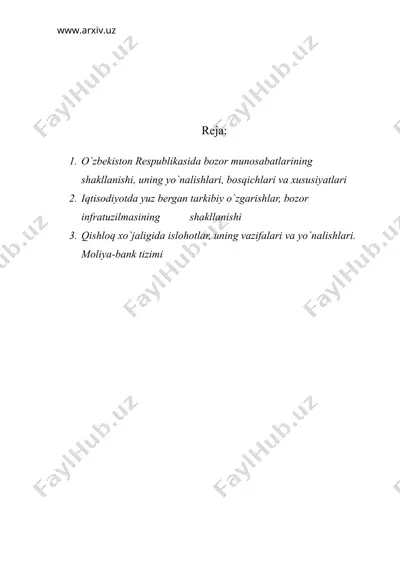mustаqillik yillаridа o`zbеkistоnning iqtisоdiy tаrаqqiyoti — DOC