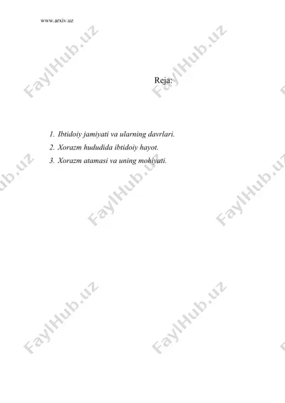 qadimgi xorazm ibtidoiy davrda — DOC