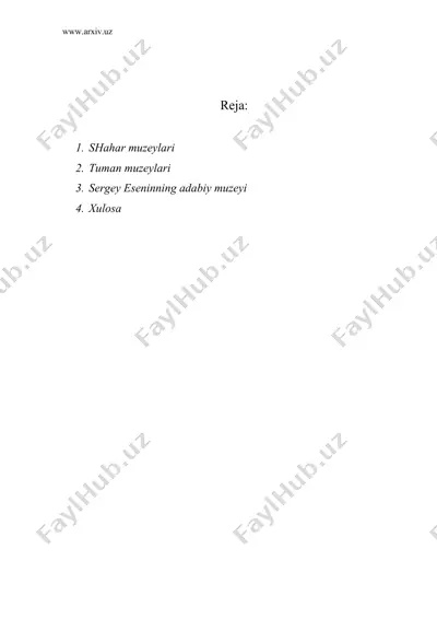 o`zbekiston muzeylari — DOC