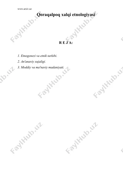qoraqalpoq xalqi etnologiyasi — DOC