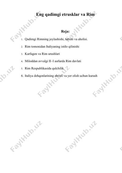eng qadimgi etrusklar va rim — DOC