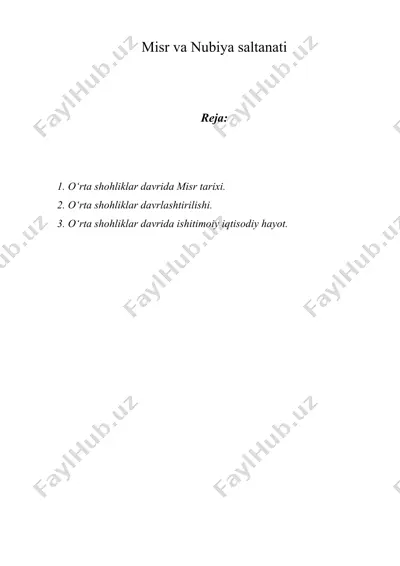 misr va nubiya saltanati — DOC