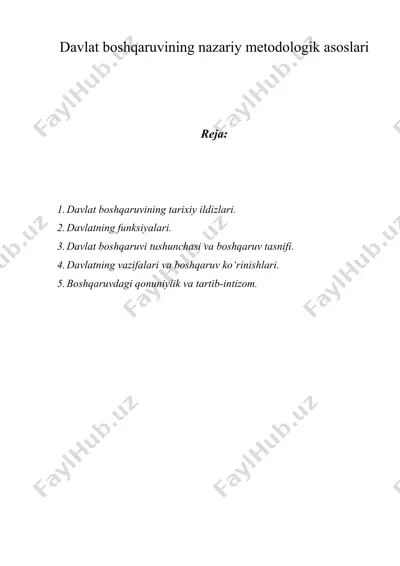 davlat boshqaruvining nazariy metodologik asoslari — ZIP