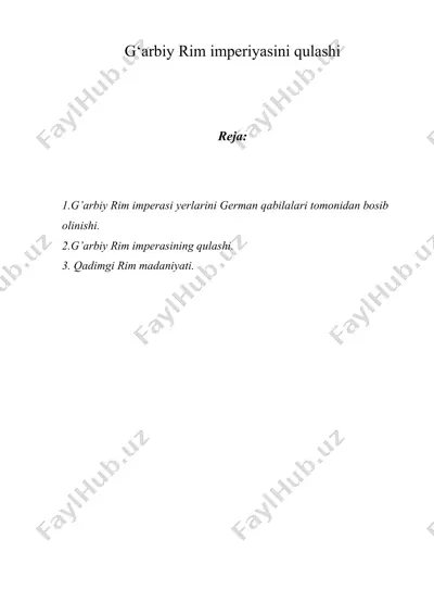 g‘arbiy rim imperiyasini qulashi — DOC