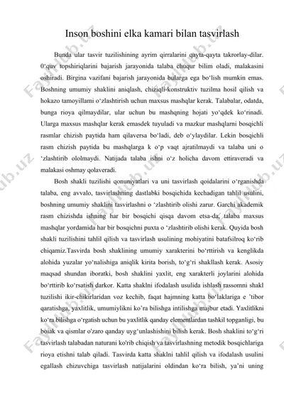 inson boshini elka kamari bilan tasvirlash — DOC