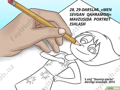 «men sevgan qahramon» mavzusida portret ishlash. 4- sinf — PPTX