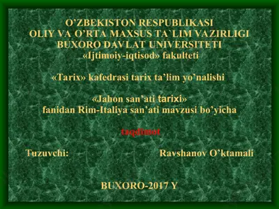 rim-italiya san’ati — PPT