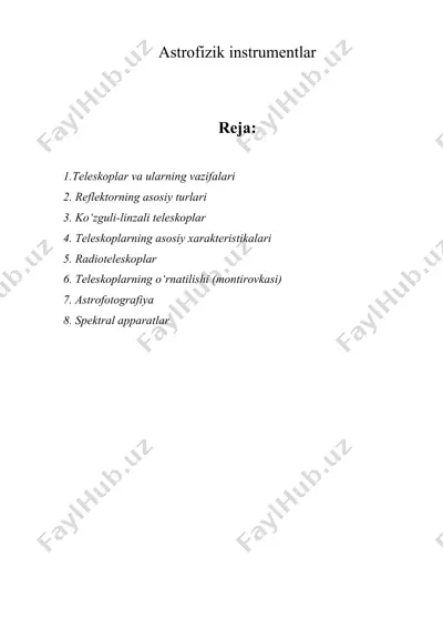 astrofizik instrumentlar — DOC