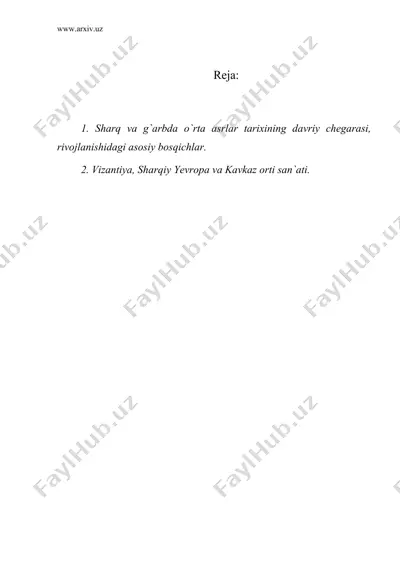 o`rta asrlar san`ati — DOC
