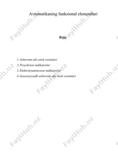 avtomatik boshqarish nazariyasi — DOCX