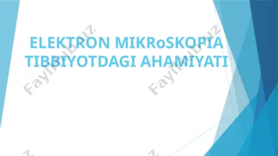 elektron mikroskopia tibbiyotdagi ahamiyati — PPTX