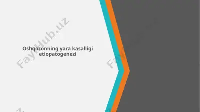 oshqozonning yara kasalligi etiopatogenezi — PPTX