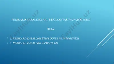 perikard kasalliklari. etiologiyasi va patogenezi — PPTX