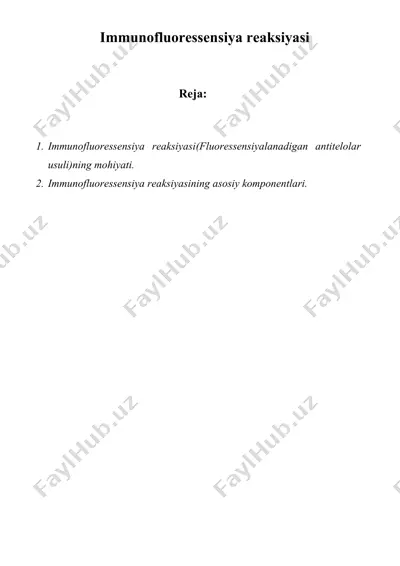 immunofluoressensiya reaksiyasi — DOCX