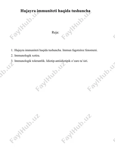 hujayra immuniteti haqida tushuncha — DOCX