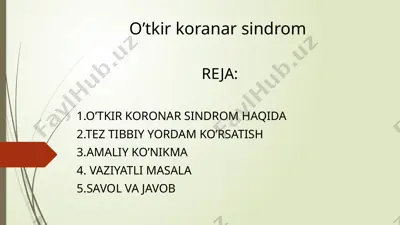 o’tkir koranar sindrom — PPTX