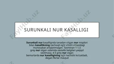 surunkali nur kasalligi — PPTX
