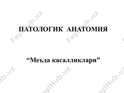 меъда касалликлари — PPTX