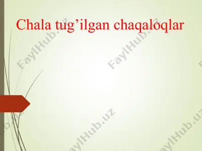 chala tug’ilgan chaqaloqlar — PPTX