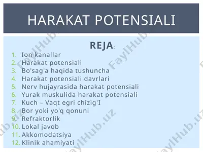 harakat potensiali — PPTX