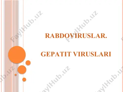 rаbdoviruslаr. gepаtit viruslаri — PPTX