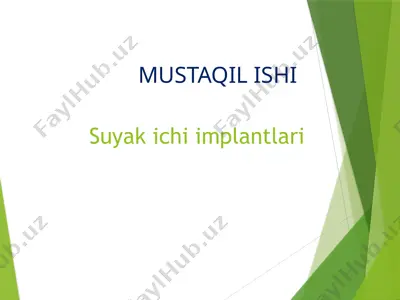 suyak ichi implantlari — PPTX