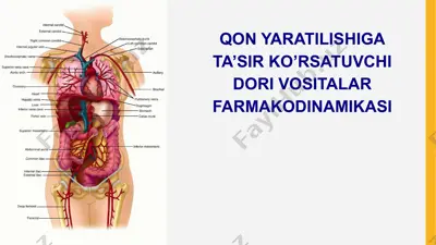 qon yaratilishiga ta'sir ko'rsatuvchi dori vositalar farmakodinamikasi — PPTX