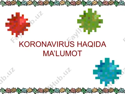 koronavirus haqida ma’lumot — PPTX