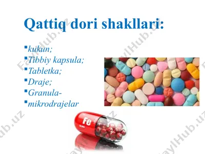 qattiq dori shakllari — PPTX