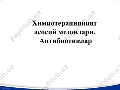 химиотерапиянинг асосий мезонлари. антибиотиклар — PPTX
