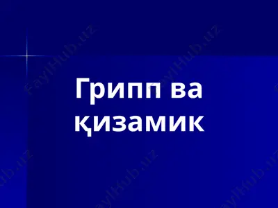 грипп ва қизамик — PPTX