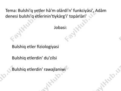 bulshi'q yetler hà'm olàrdi'n' funkciyàsi', adàm denesi bulshi'q etlerinin'tiykàrg'i' topàrlàri — PPTX