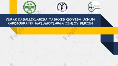 yurak kasalliklariga tashxis qo‘yish uchun kardiografik ma’lumotlarga ishlov berish — PPTX