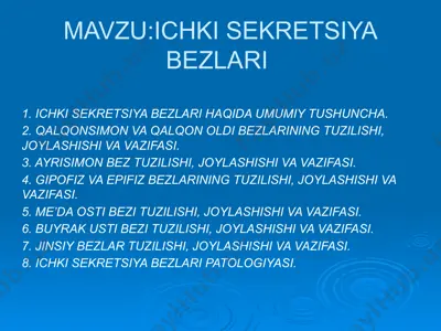 ichki sekretsiya bezlari — PPTX