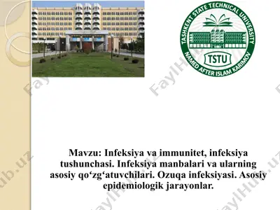infeksiya va immunitet, infeksiya tushunchasi. infeksiya manbalari va ularning asosiy qoʻzgʻatuvchilari. ozuqa infeksiyasi — PPTX