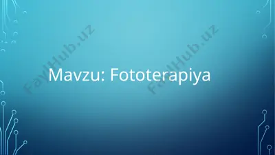 fototerapiya — PPTX