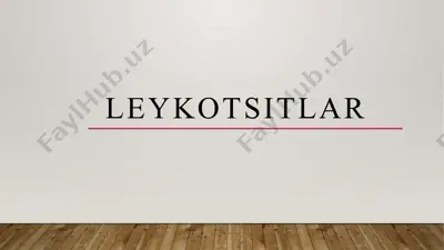 leykotsitlar — PPTX