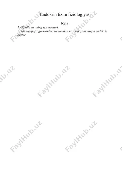 endokrin tizim fiziologiyasi — DOCX
